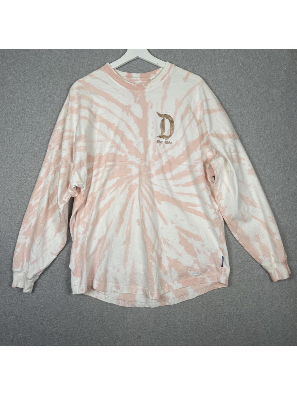 Disney Disneyland Resort Spirit Jersey Women Size Small Pink Tie Dye Long Sleeve